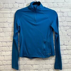 Mountain Hardwear Women's Blue Long Sleeve Quarter Zip Pullover XS Thumbholes